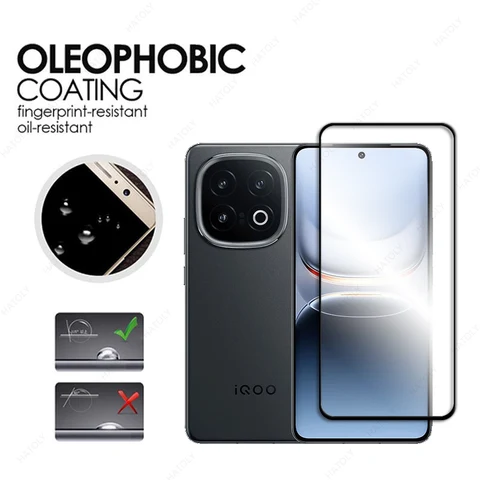 Закаленное стекло для vivo iQOO 13, защитная пленка с черным краем для iQOO 13, защитная пленка для экрана камеры vivo iQOO 13, защита объектива камеры