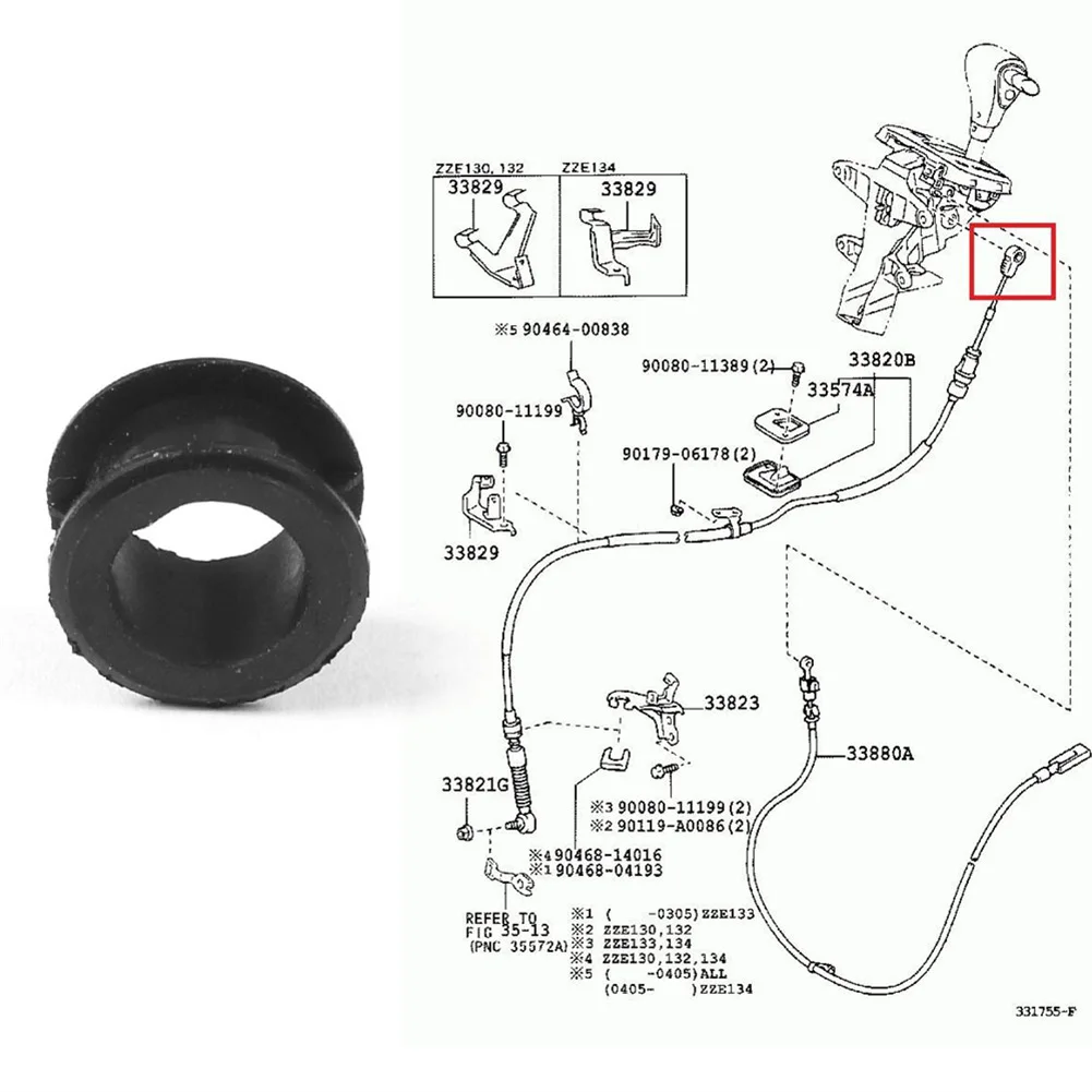 

Interior Accessories Shift Cable Bushing 1pc 33820-02370B Automatic Transmision Black Cable Bushing For Corolla 2003-2008