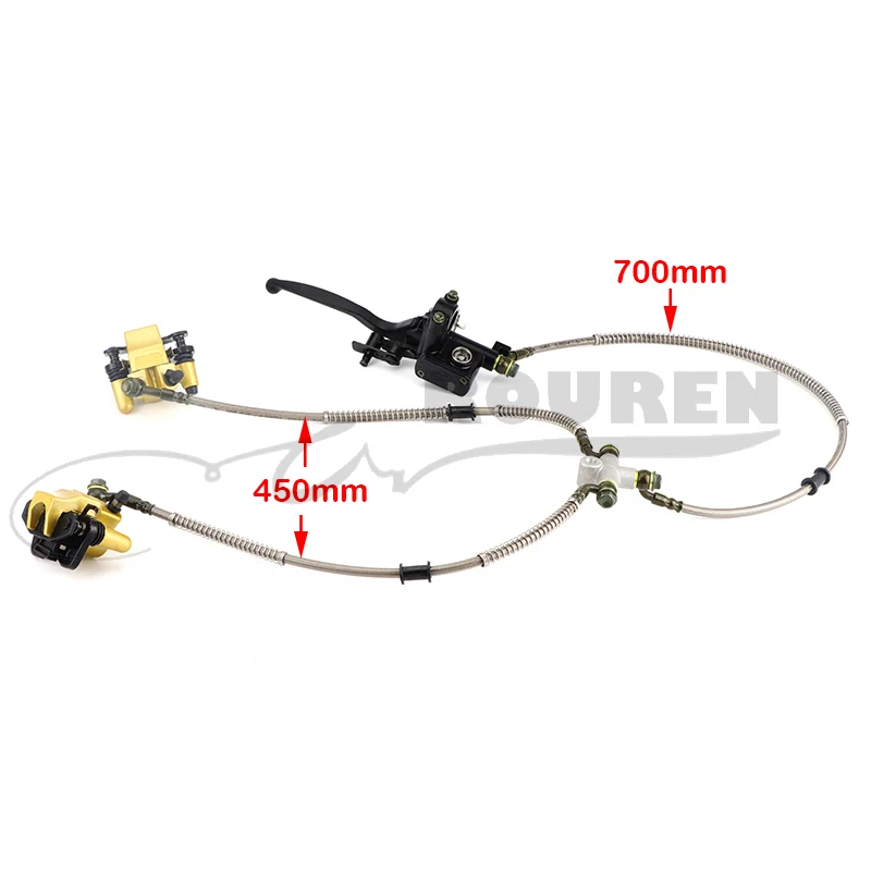 ATV Caliper System QUAD Dirt Bike Front Disc Brake Twin   Assembly   For 110cc  125cc atv Motorcycle Parts