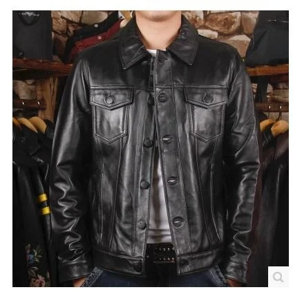 shipping.2023 new Brand man Free business 100% leather Jackets men's genuine Leather slim jacket.autumn fashion casual sal