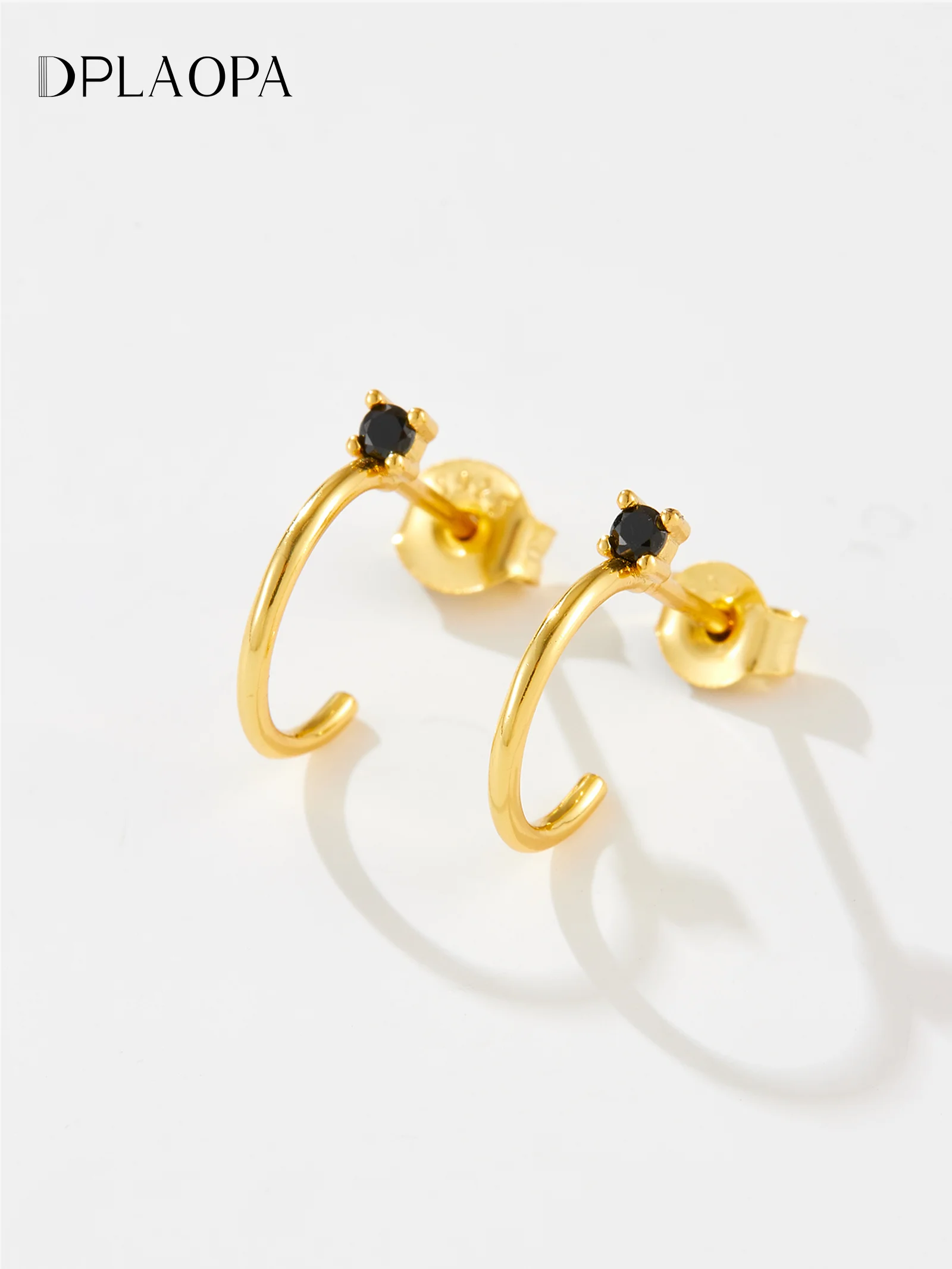 Женские серьги-кольца из серебра 100% пробы с фианитами