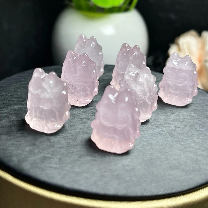 2 шт. натуральный розовый кварц лиса фея девичь резьба для женщин и мужчин подарок