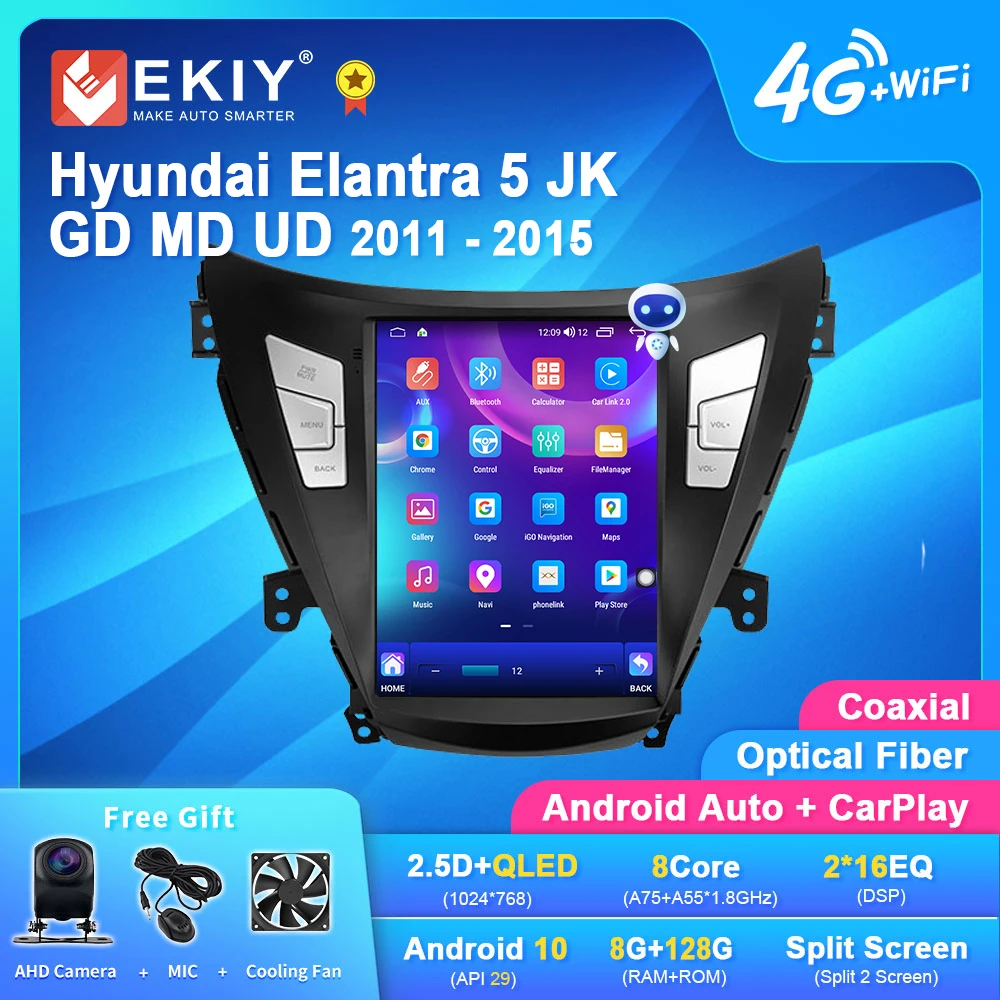 

EKIY TT7 For Hyundai Elantra 5 JK GD MD UD 2011 - 2015 For Tesla Style Screen Car Radio Multimedia Video Player Navigation DVD