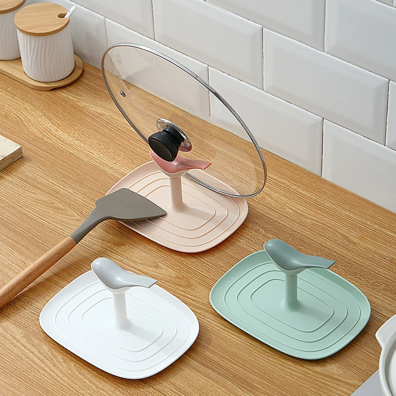 

Kitchen Spatula Holders Spoon Fork Rack Shelf Pot Lid Organizer Chopsticks Spoon Rest Non-slip Silicone Pad Storage Accessories