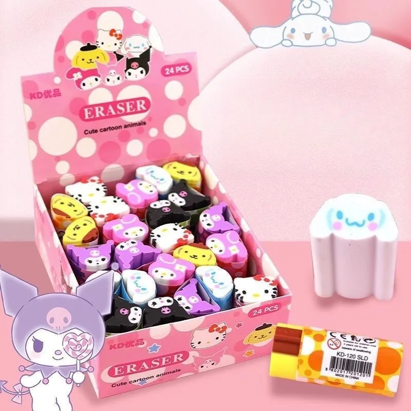 Sanrio Ластик Hello kitty kuromi мультяшная модель симпатичный сэндвич может быть нарезан