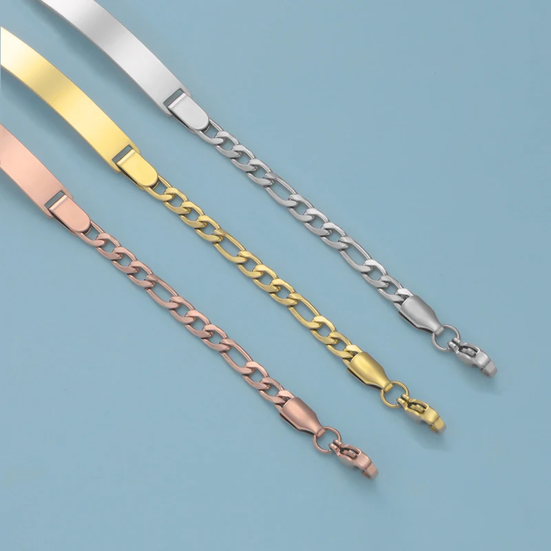 Fnixtar 10 шт./лот зеркальная полированная полоса из нержавеющей стали браслеты с