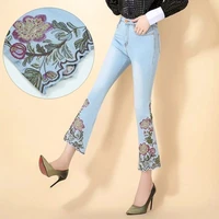 fashion high waist womens jeans 2022 new summer vintage embroidery pencil pants stretch skinny pants casual trousers