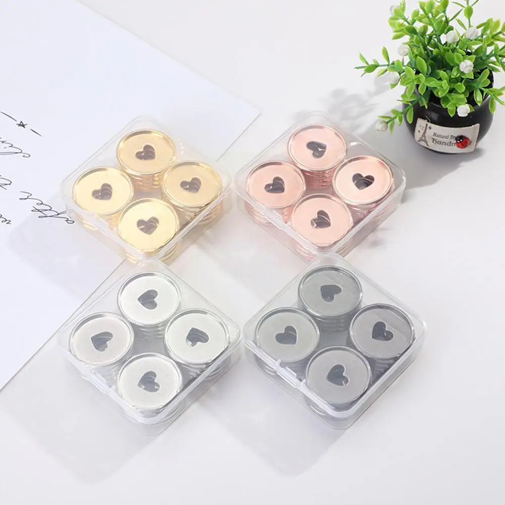 

Binding Button Box Loose-leaf Binding Mushroom Hole Buckle 35mm Love Heart Discs Ring For Loose Leaf Notepad Planner O6e6