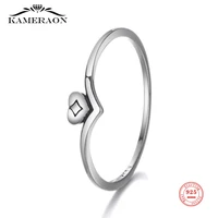 simple v shape genuine 100 925 sterling silver simple finger rings for women wedding statement jewelry 2021 trendy design