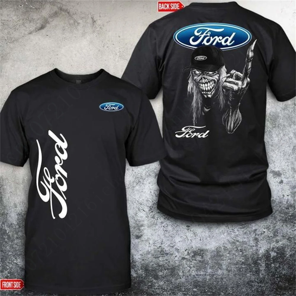 

Повседневная футболка Ford для мужчин и женщин, Однотонная футболка большого размера в стиле Харадзюку, с коротким рукавом, эритротоп, одежда унисекс