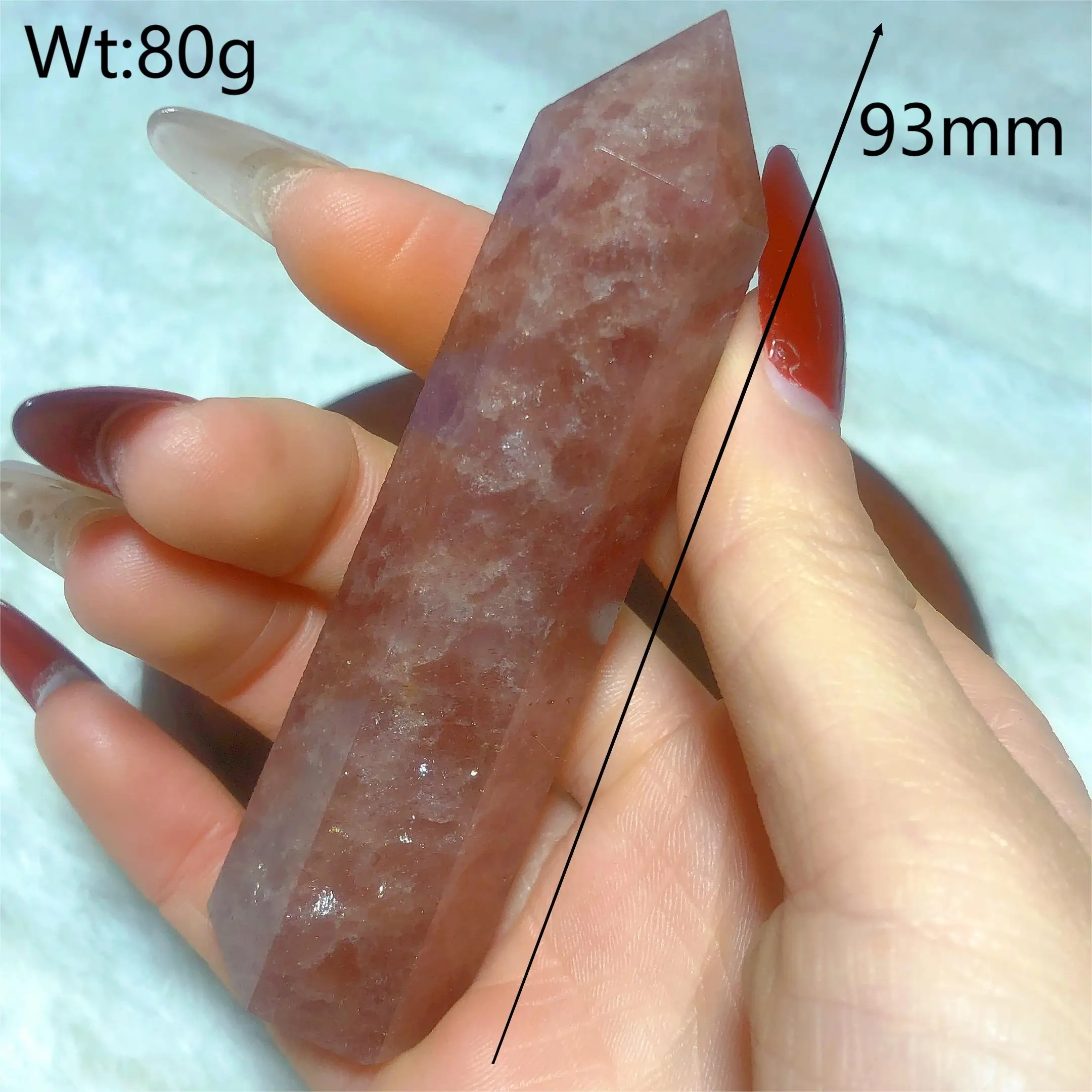 

Кристалл клубника кварц башня