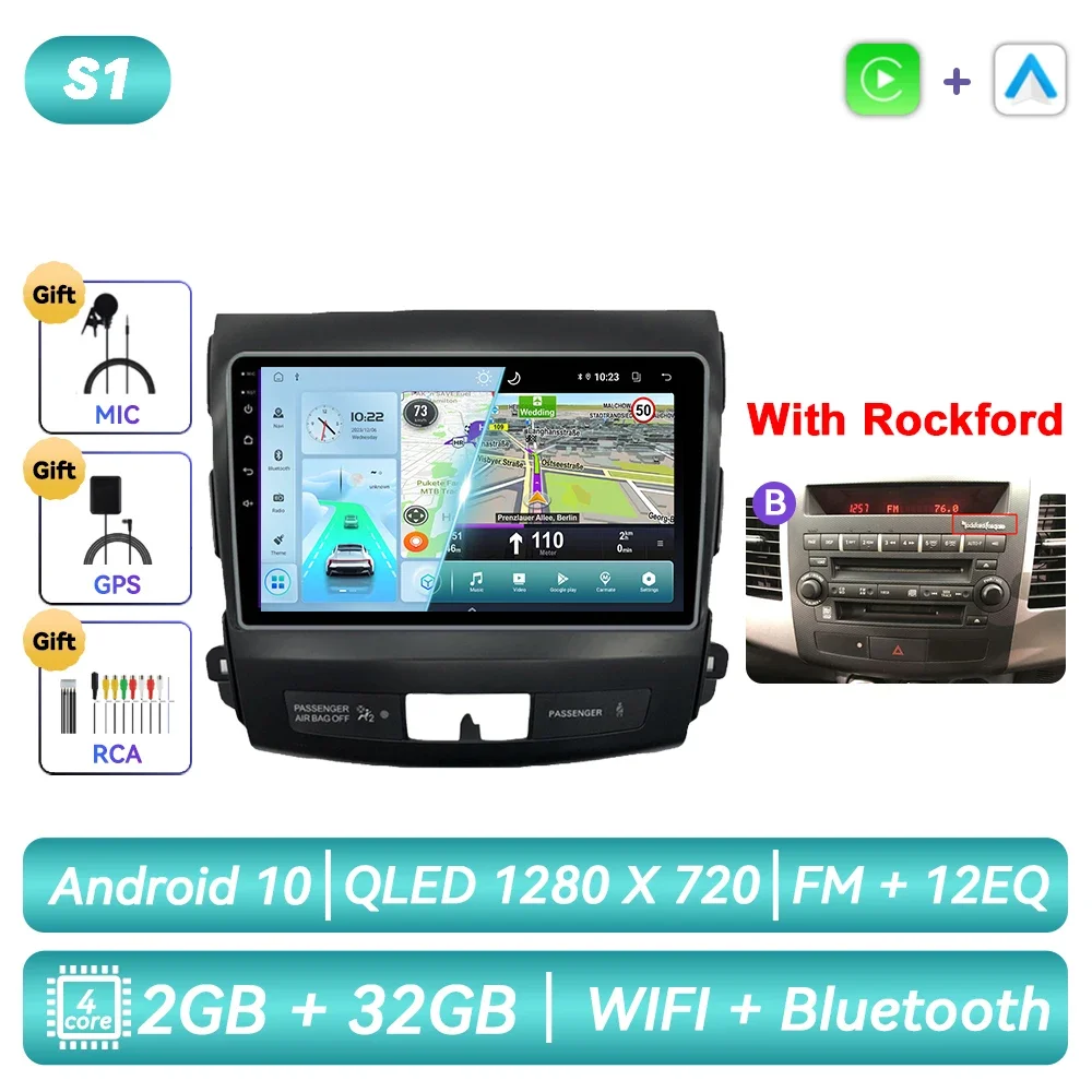 

Для Mitsubishi Outlander 2006 2007 2008 2009 2010 2011 Peugeot 4007 Citroen C-Crosser Android автомобильный радиоприемник мультимедийный плеер Carplay экран авто стерео