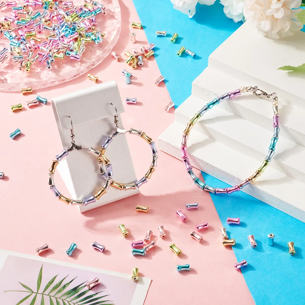 200 шт. стеклянные бамбуковые бусины 8 х4 5 мм