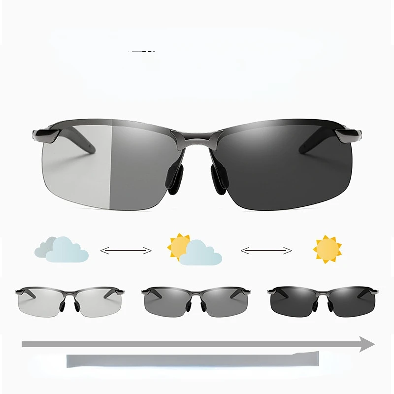 

Солнцезащитные очки Мужские фотохромные, поляризационные, хамелеоновые, меняющие цвет, дневное и ночное видение, для вождения