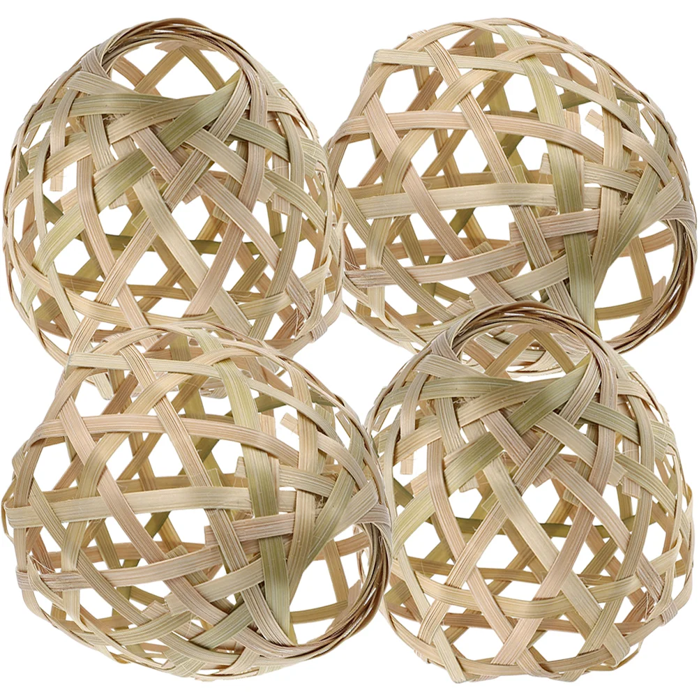 

4 Pcs Vintage Lamp Shade Bamboo Lampshade Light Ceiling Lights Cover Rattan Replacement Pendant Woven Weaving Restaurant