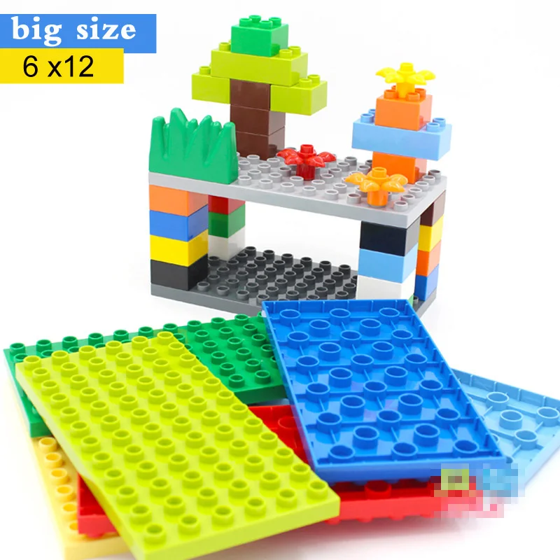 

6x12 Dots Building Blocks BasePlates for Big Size Bricks Plate Assembly Brick Base Plate Compatible with Lego Duplo Bricks