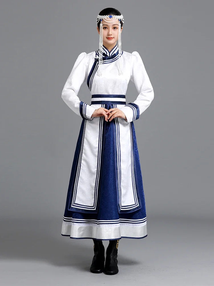 Женское длинное платье в монгольском стиле танцевальное для выступлений