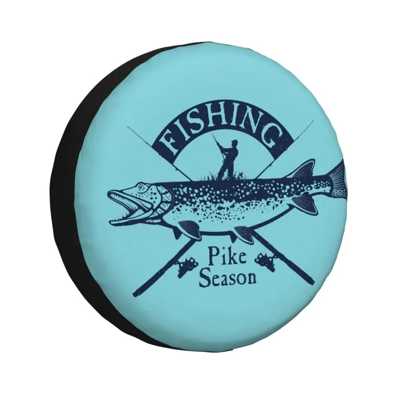 

Pike Fishing Tire Cover 4WD 4x4 Trailer Fisherman Fish Spare Wheel Protector for Toyota RAV4 Prado 14" 15" 16" 17" Inch
