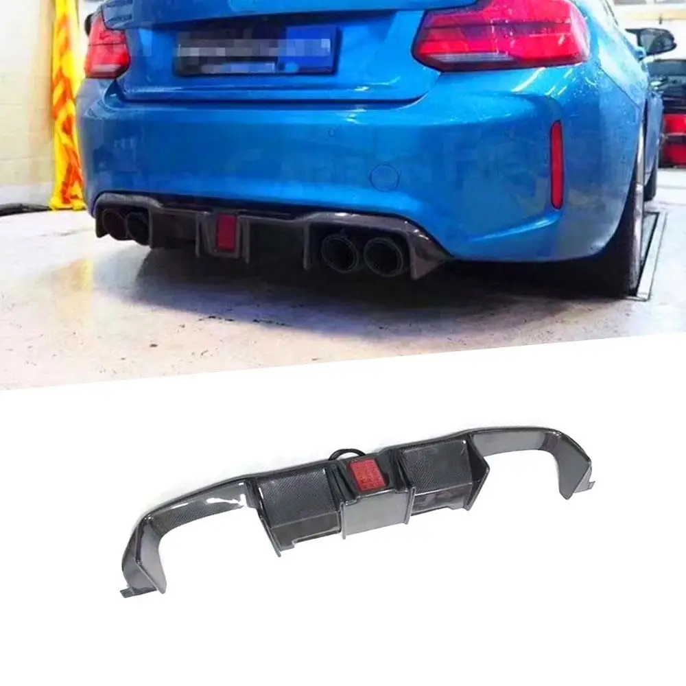 

Для BMW M2 F87 2 Series Coupe 2016 2017 2018 Автомобильный задний бампер из углеродного волокна, спойлер, диффузор с фотоэлементами, Стайлинг автомобиля FRP