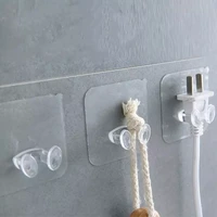 5pcs strong adhesive hook power plug socket hanger holder wall mounted self sticky hooks multi function wall storage hooks