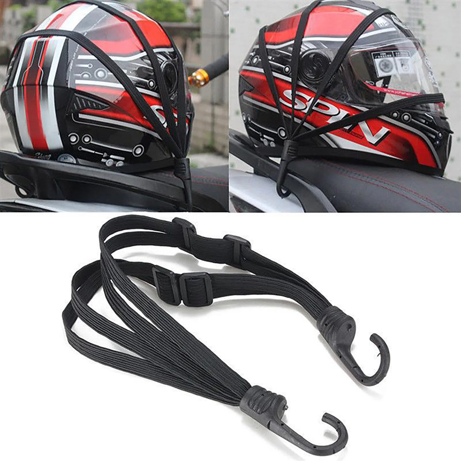

3pcs/set Motorcycles Moto Helmet Luggage Elastic Rope Retractable Motorcycle Helmet Luggage Bungee Cord
