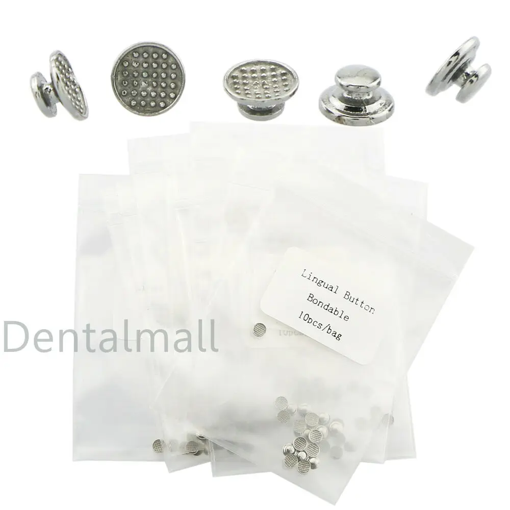 50Pcs Dental Orthodontic Lingual Button Bondable Round Mesh Base