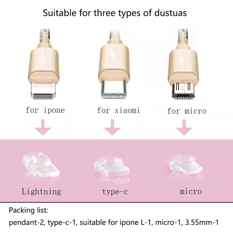 Cute Mobile Phone Dust Plug is Applicable to Apple VIVO Huawei OPPO Meitu Xiaomi Android integrated dust data plug | Мобильные