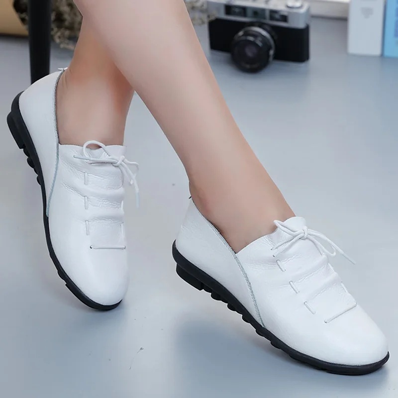 

Designer Shoes Ladies Loafers Fold Lazy Shoes Women Slip On Flats Genuine Leather Shoes Female Flats Fashion 2021