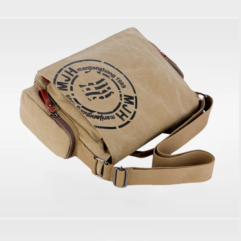 Durable Cartoon Printing Canvas Messenger Bag for Men Large Capacity Shoulder Casual Tote Luxury Designer Laptop College Schoolb