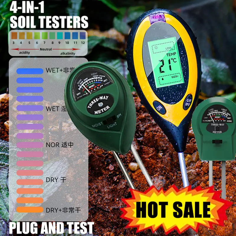 

Lcd Blacklight Garden Soil Meter 4 Acidity Professional Ph 1 Tester In Soil Tools Moisture Display Tester With Ph Accessories