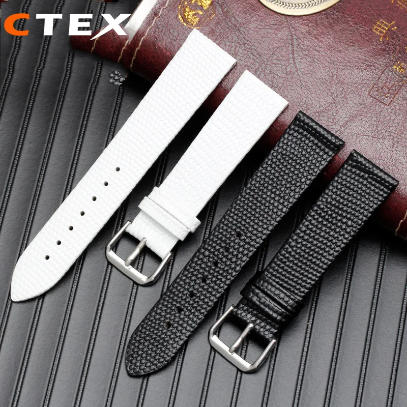 14mm 16mm 18mm 20mm Watches band Lizard Pattern genuine leather watchband  womens watch strap thin charm bracelet red color