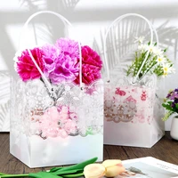 10pc transparent pvc gift tote packaging bags lace plastic gift bags cosmetic bag jewelry organizer