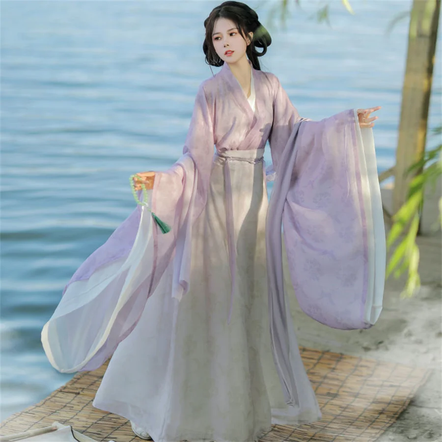 Фото Женская юбка с перекрестным воротником Hanfu, летний костюм в китайском стиле, ярко-зеленая юбка №4