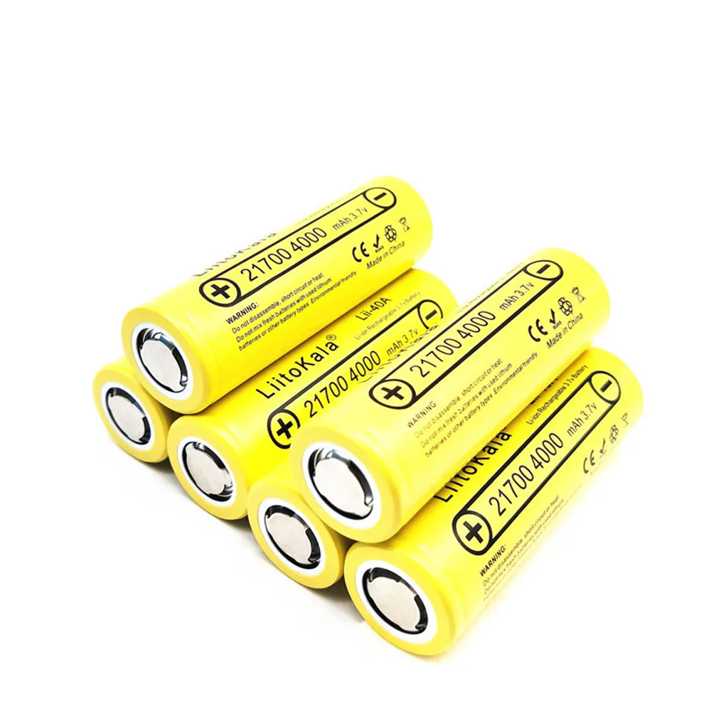 

LiitoKala 3.7V 21700 4000 mAh Li-ion Battery Lii-40A 14.8W Rechargeable Battery by Electric Bicycle Headlight Tool