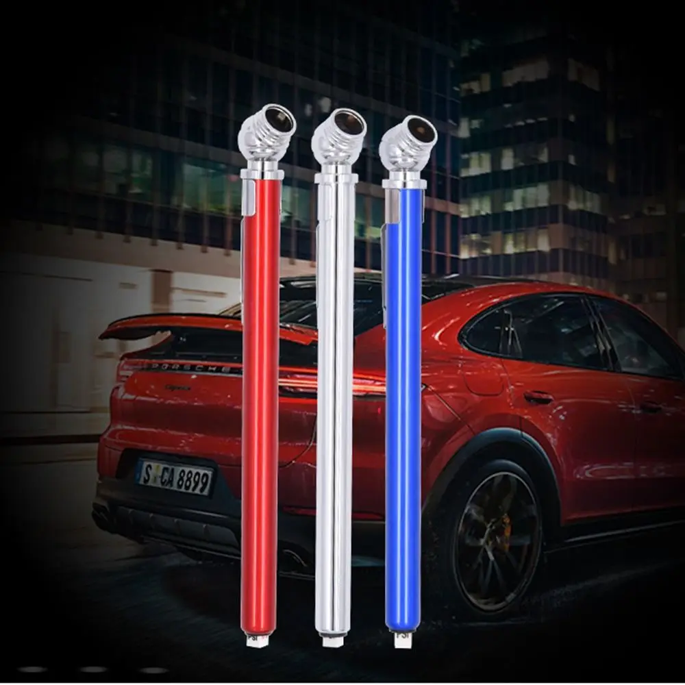 

2Pcs Aluminum Tube Car Tire Pressure Pen New Plastic 10-100PSI Tire Air Pressure Gauge Dual Head Truck Pen Car Tire