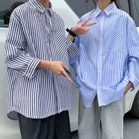 m 5xl summer short sleeve shirts men fashion society mens dress shirts korean loose striped shirts mens blackblue casual shirts