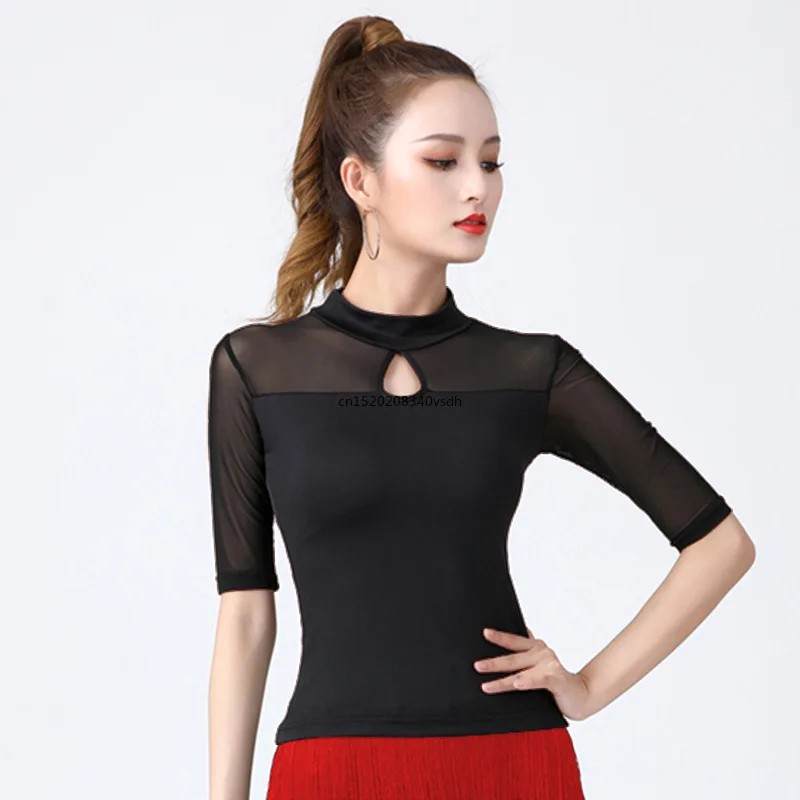Топ для латиноамериканских танцев Женский базовый топ тренировочный костюм