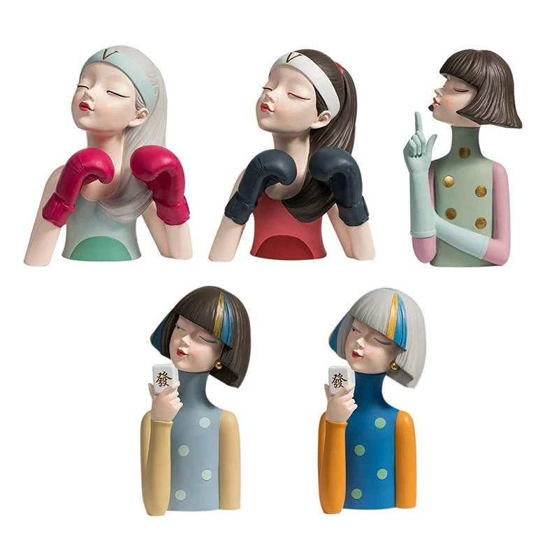 

Nordic Home Decor Girl Design Resin Figure Statue Living Room Decor Office Decoration Bedroom Decoration Accessories