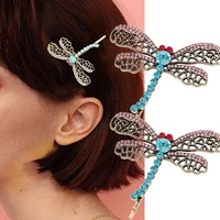 vintage crystal butterfly hair clips for women metal hair barrettes rhinestone hairgrip hearwear styling female hair accessories