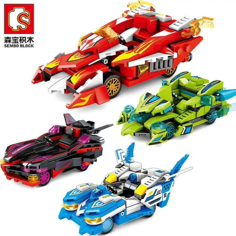 

4pcs/set Kids Building Toys Blocks DIY Bricks Boys Puzzle Car Model Gift Sembo 607203