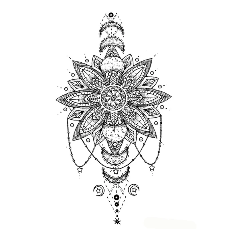 Тату-наклейки лотос цветок петли в руке искусство искусства тела для мужчин и