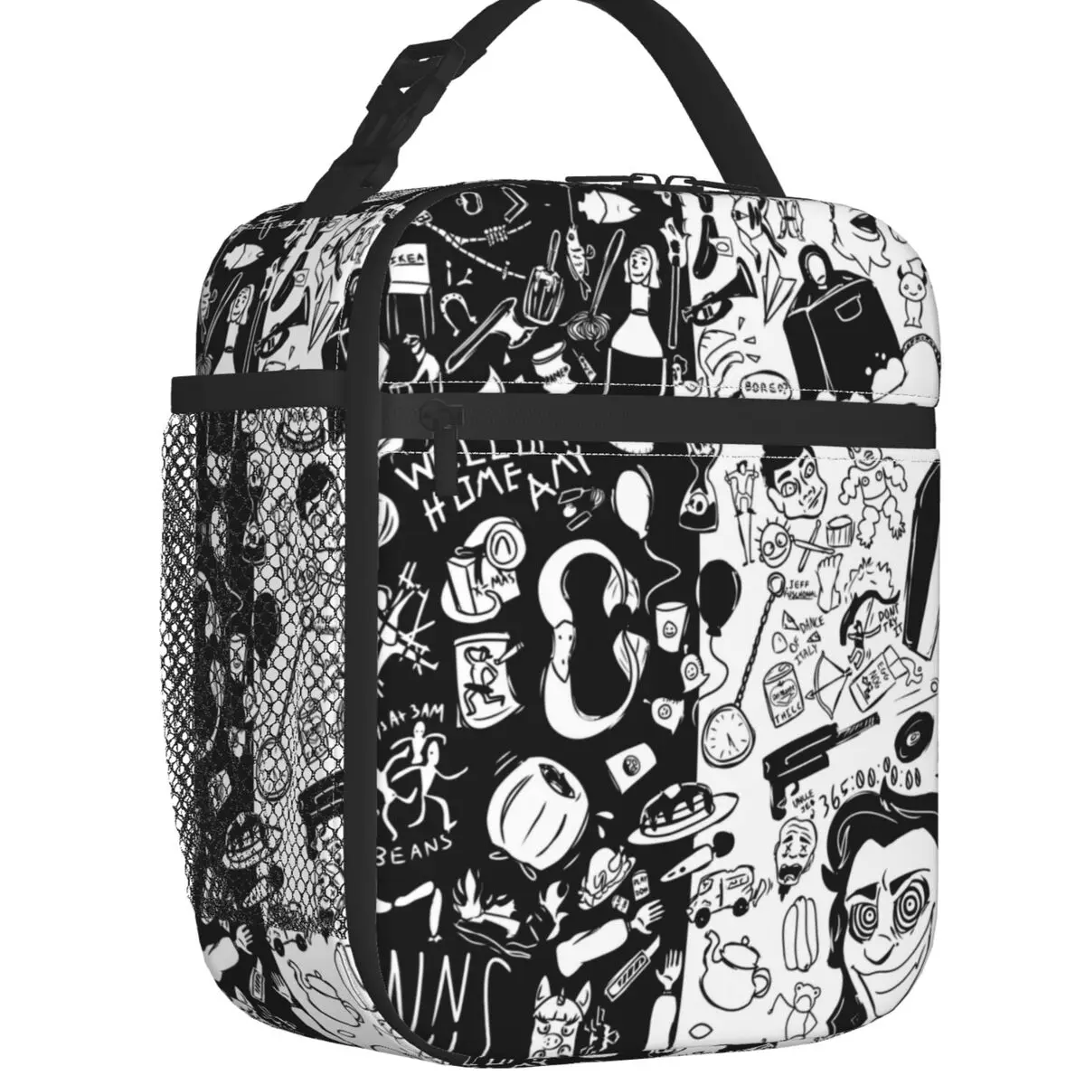 

Unus Annus Memento Mori Symbol Insulated Lunch Bag Black And White Ethan Markiplier Mark Resuable Cooler Thermal Bento Box Kids