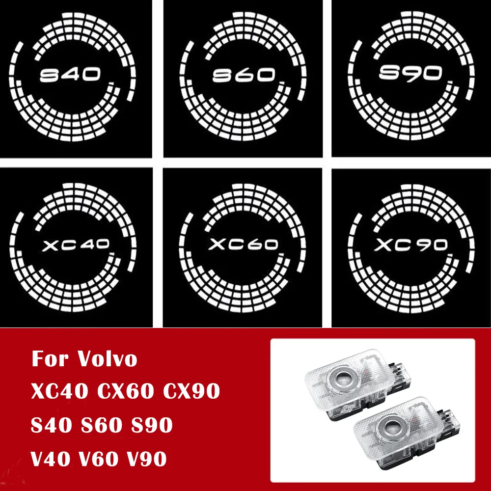 

2Pcs Car Door Light LED Logo Projector Lamp Decorative Lamp For Volvo XC40 CX60 CX90 S40 S60 S90 V40 60 V60 V90 Welcome Light