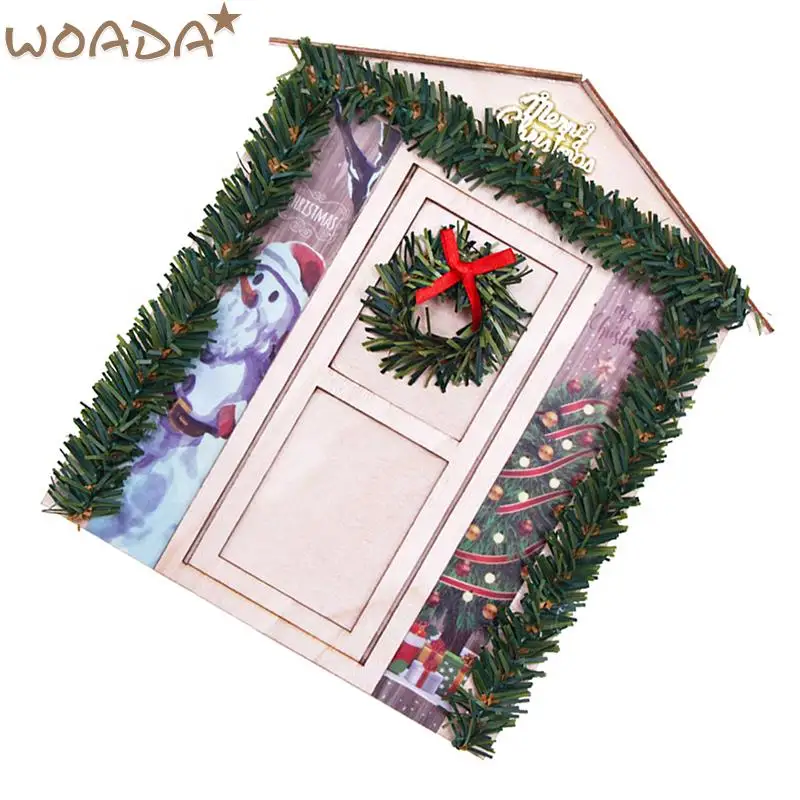 

1:12 миниатюрная Рождественская дверь для кукольного домика с рождественским венком, Сказочная дверь, модель мебели, игрушка, аксессуары для ...