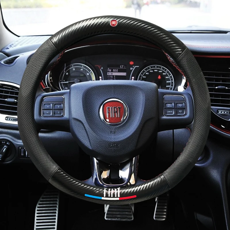 

Suitable Fiat steering wheel cover Feixiang Zhiyue Palang Pondo Feiyue Boyue carbon fiber auto parts
