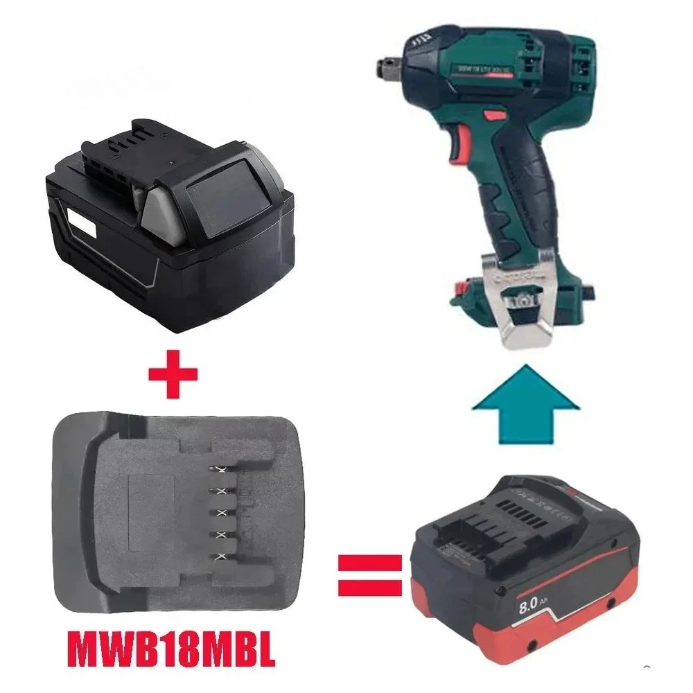 Фото Для Dewalt/Milwaukee/Bosch 18 В/20 В литиевая батарея для Metabo 18 В аккумуляторный электроинструмент DW18MTB MWB18MBL BSB18MBL адаптер преобразователя №2