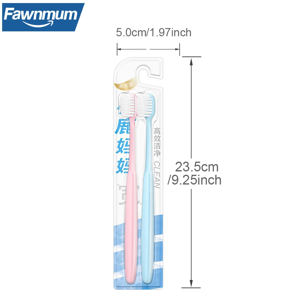 Fawnmum 2 шт./компл. зубная щетка с мягкой щетиной для взрослых антибактериальная