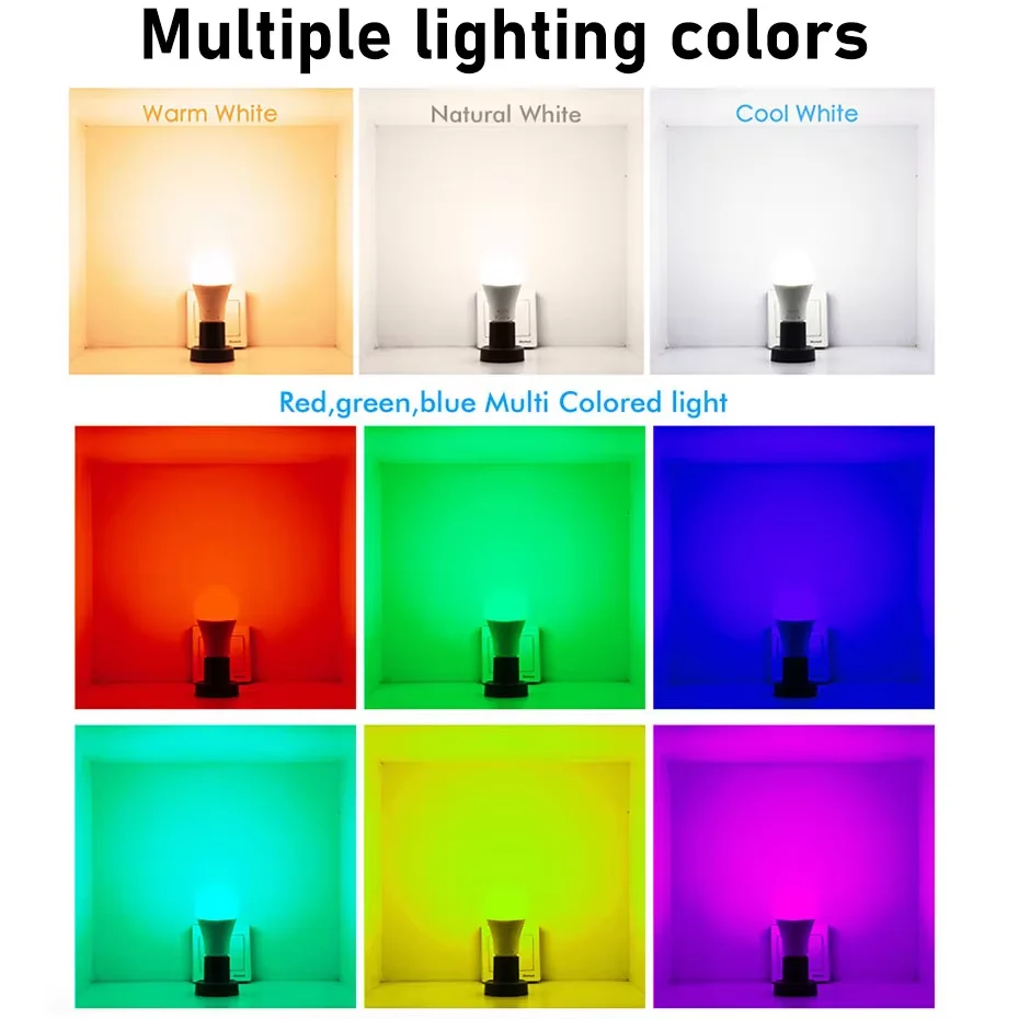 Фото Совместимая с Zigbee 3.0 умная лампочка E27 B22 15 Вт RGB с изменением цвета и регулируемой яркостью работает с голосовым командным управлением Alexa Google Home №2
