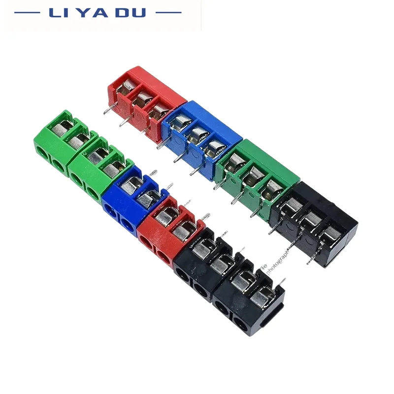 

100PCS KF301-2P 3p Splicing, screw type PCB spacing 5.0 connector terminals, terminal KF301 Red, blue, green, black