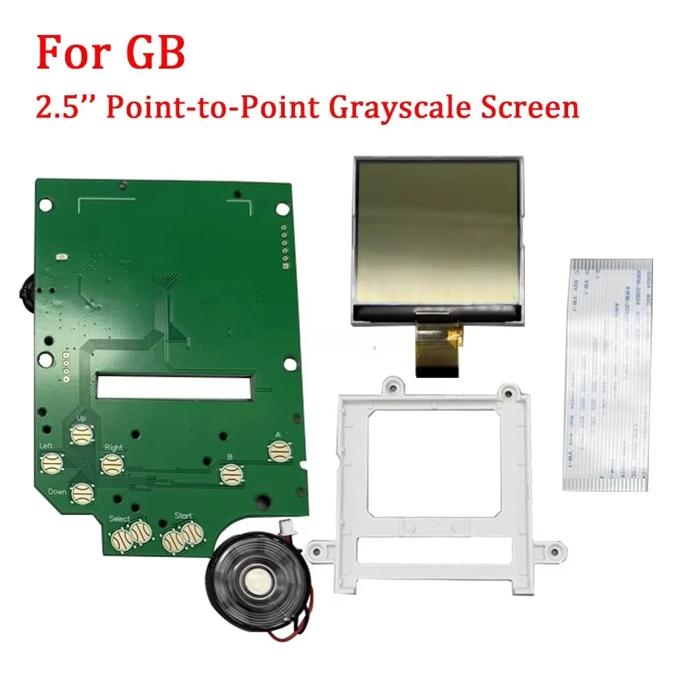 Фото 2,5-дюймовый IPS LCD-экран в оттенках серого для GameBoy GB DMG, оригинальный размер, идеально точное воспроизведение пикселей, высокая яркость, без необходимости резки корпуса. №4